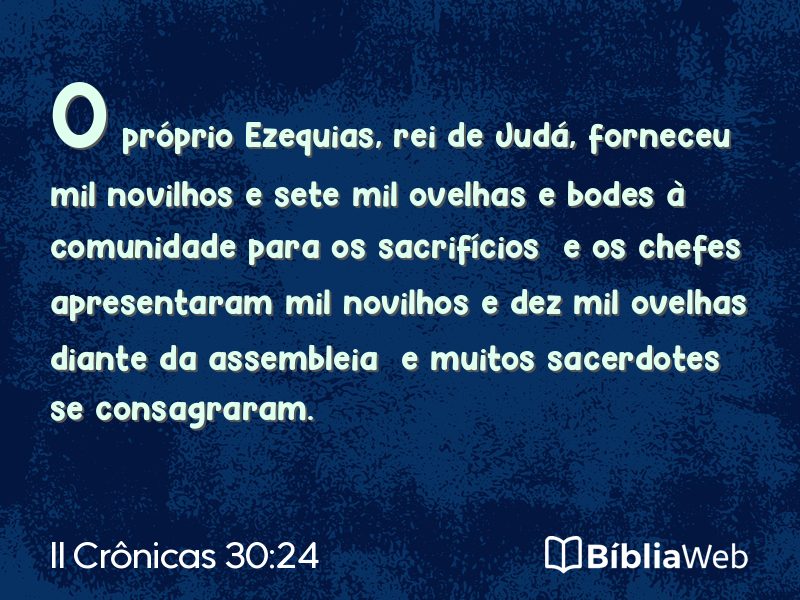 II Crônicas 30:24 em imagem para compartilhar