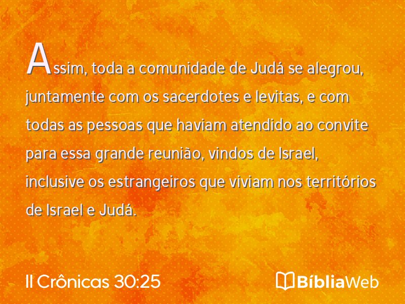 II Crônicas 30:25 em imagem para compartilhar