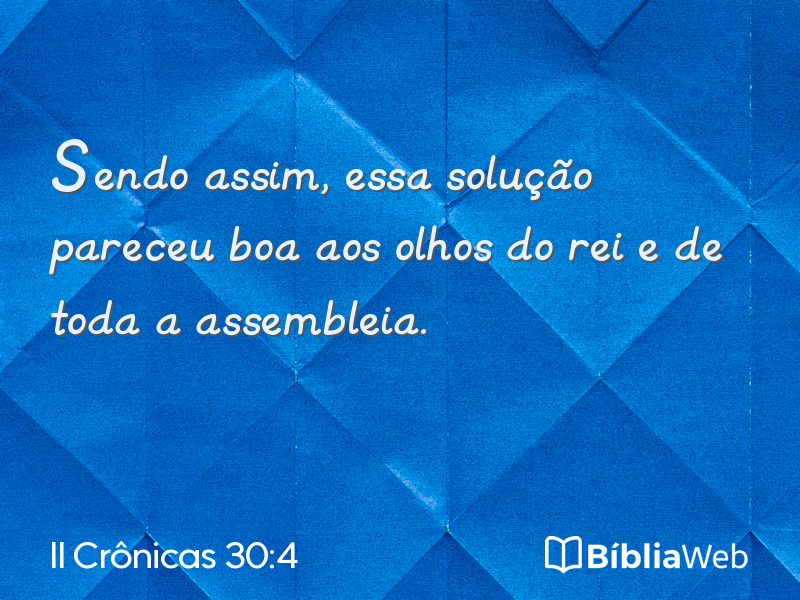 II Crônicas 30:4 em imagem para compartilhar