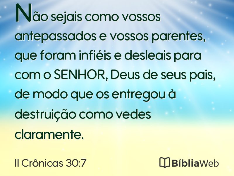 II Crônicas 30:7 em imagem para compartilhar
