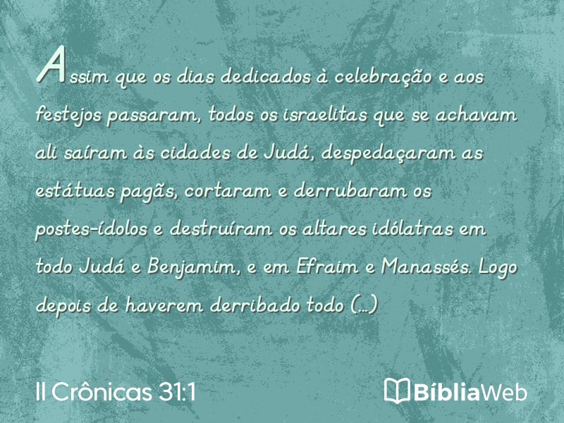 II Crônicas 31:1 em imagem para compartilhar