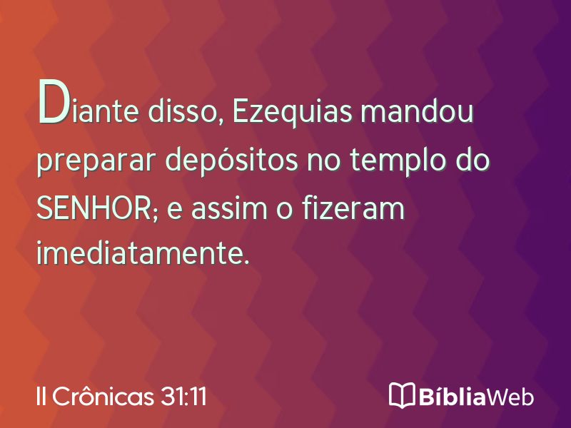 II Crônicas 31:11 em imagem para compartilhar