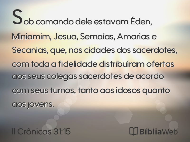 II Crônicas 31:15 em imagem para compartilhar