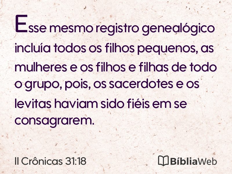 II Crônicas 31:18 em imagem para compartilhar
