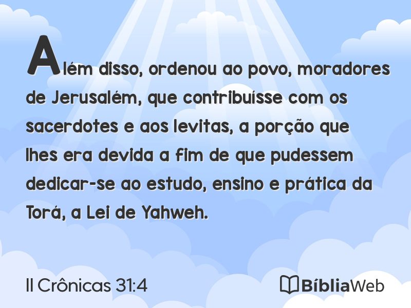 II Crônicas 31:4 em imagem para compartilhar