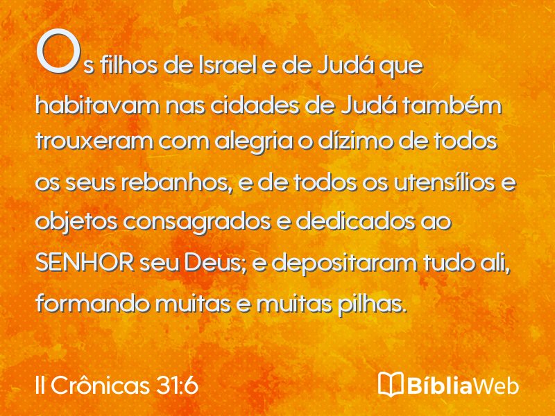 II Crônicas 31:6 em imagem para compartilhar