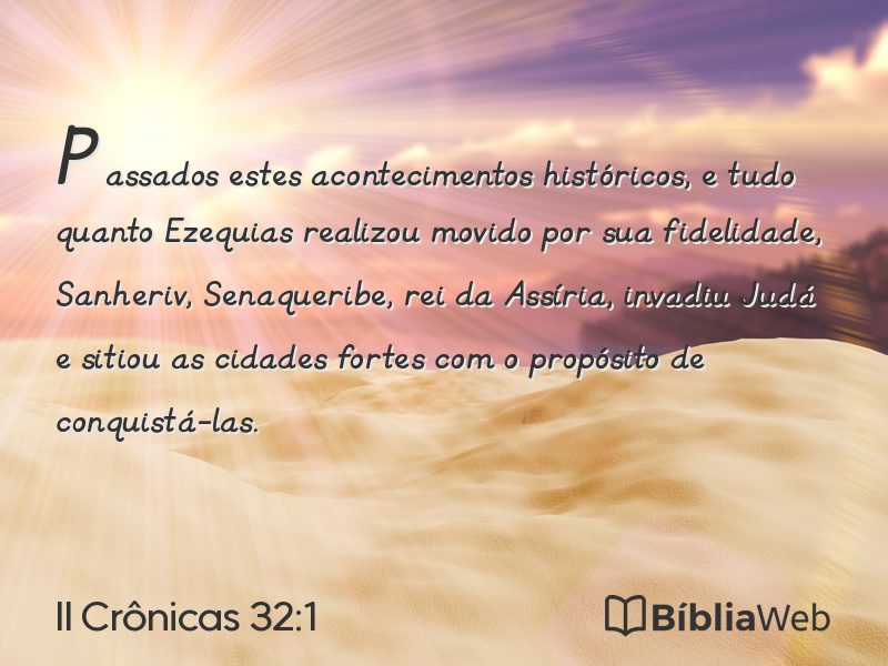 II Crônicas 32:1 em imagem para compartilhar