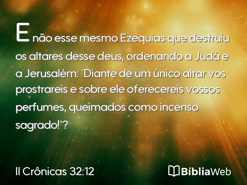 II Crônicas 32:12 em imagem para compartilhar