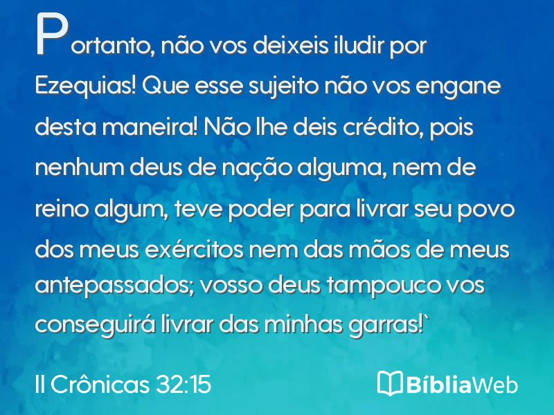 II Crônicas 32:15 em imagem para compartilhar