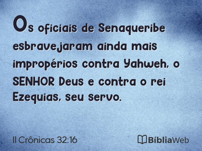 II Crônicas 32:16 em imagem para compartilhar