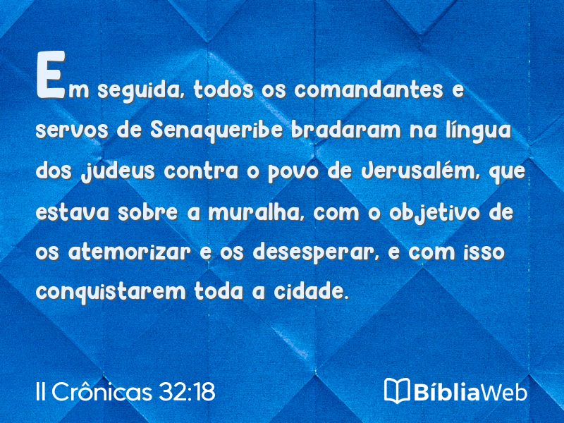 II Crônicas 32:18 em imagem para compartilhar