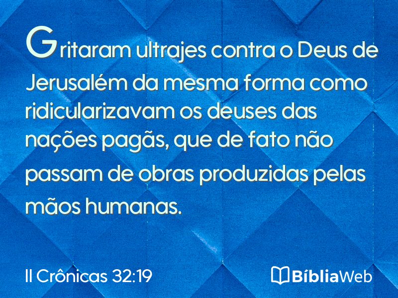 II Crônicas 32:19 em imagem para compartilhar