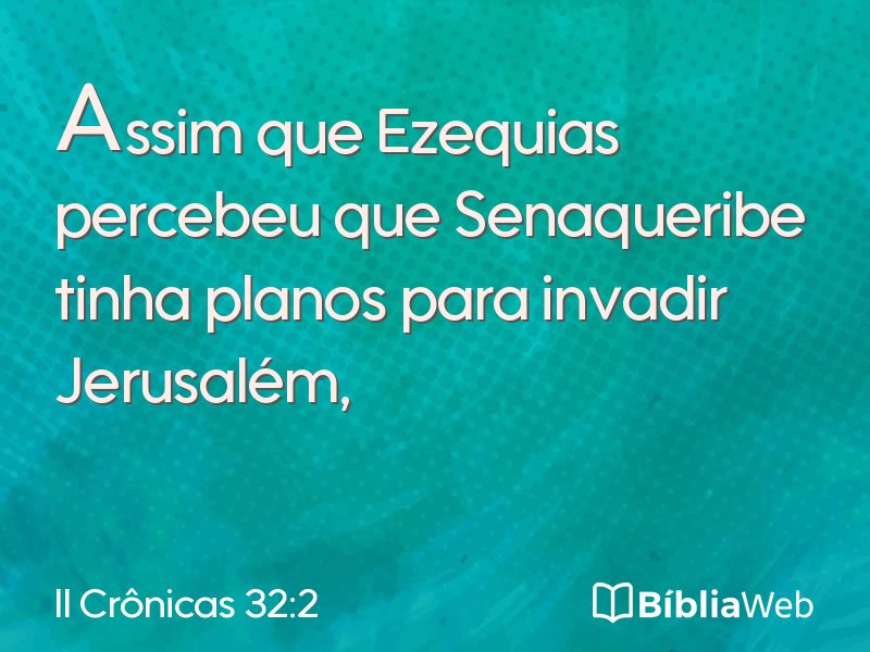II Crônicas 32:2 em imagem para compartilhar