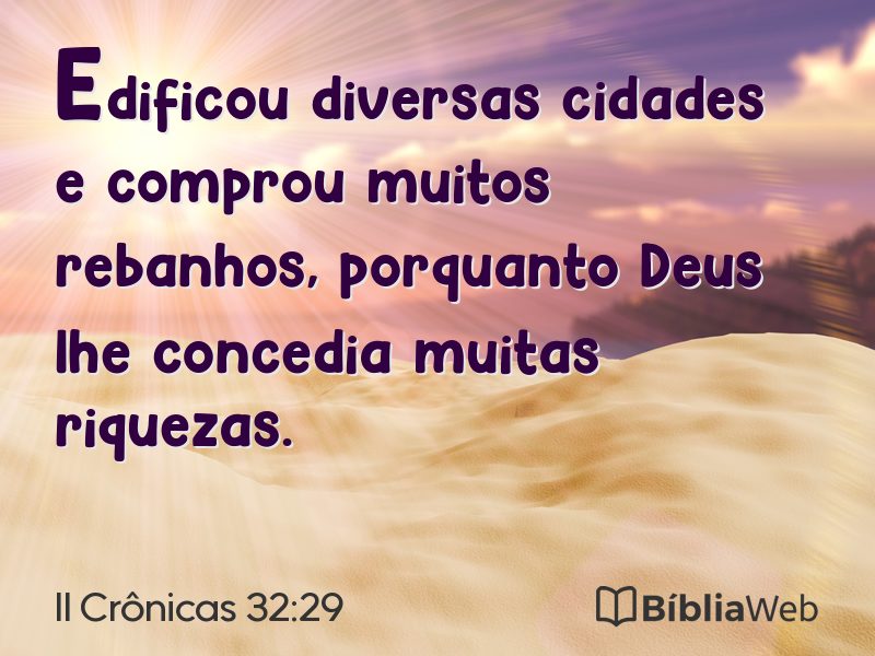 II Crônicas 32:29 em imagem para compartilhar