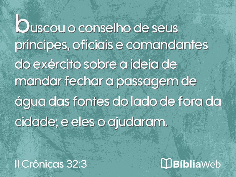 II Crônicas 32:3 em imagem para compartilhar