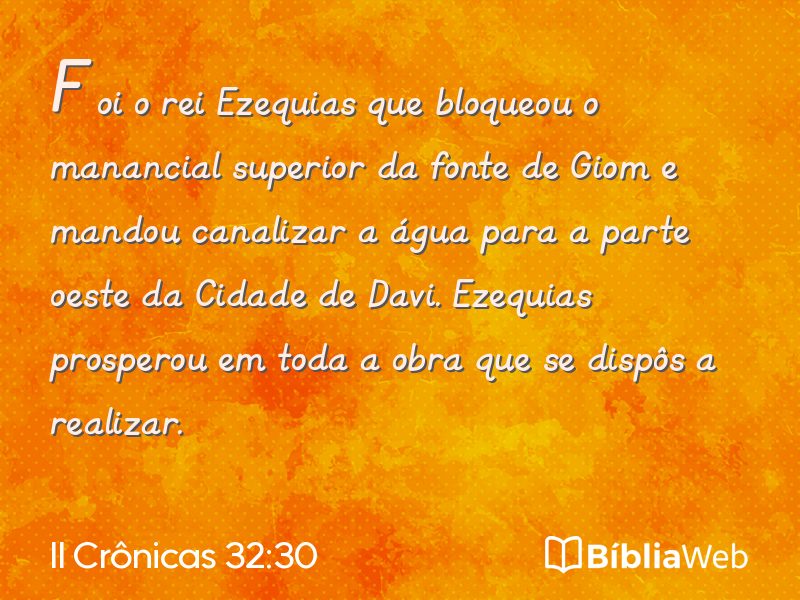 II Crônicas 32:30 em imagem para compartilhar