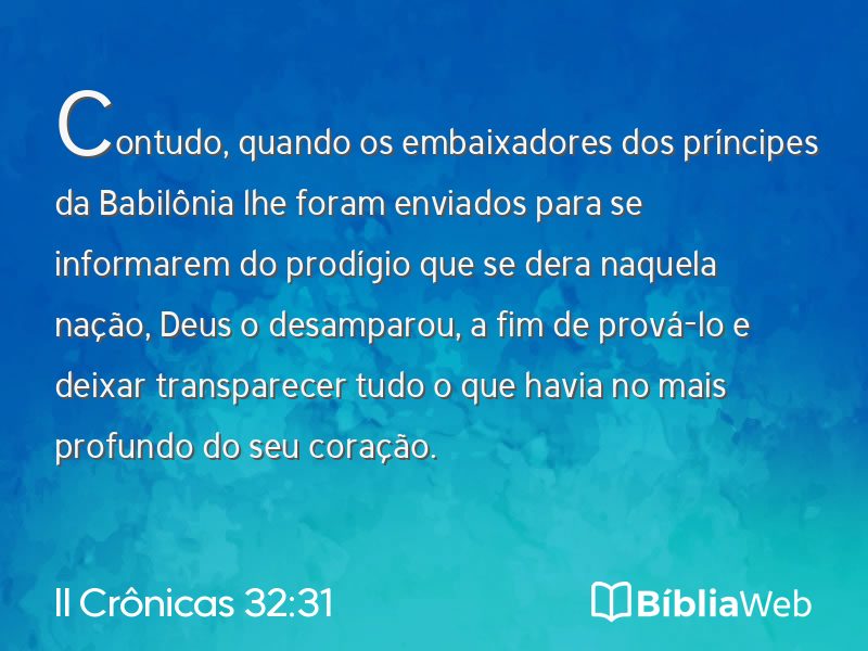 II Crônicas 32:31 em imagem para compartilhar