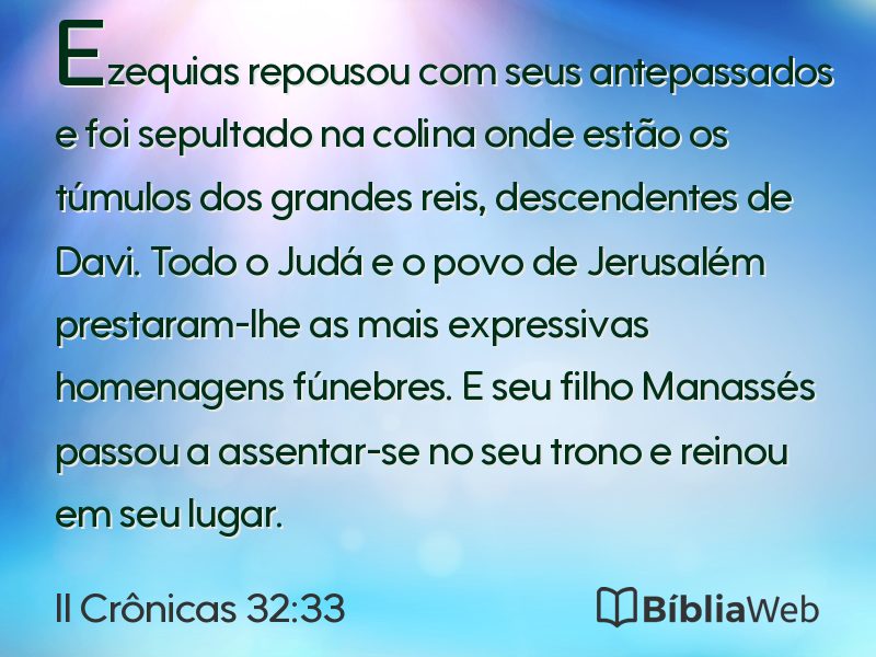 II Crônicas 32:33 em imagem para compartilhar