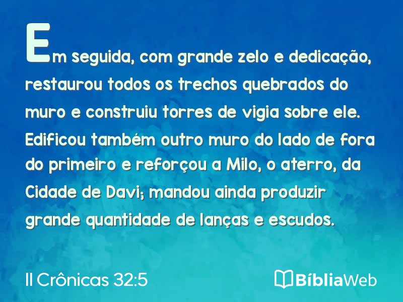 II Crônicas 32:5 em imagem para compartilhar