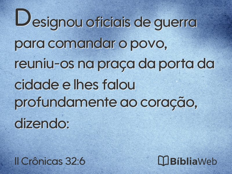 II Crônicas 32:6 em imagem para compartilhar