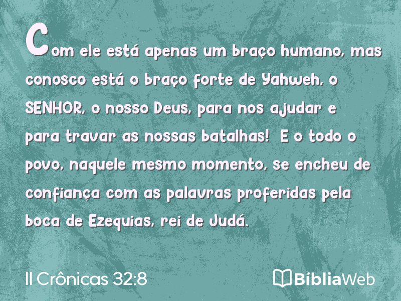 II Crônicas 32:8 em imagem para compartilhar