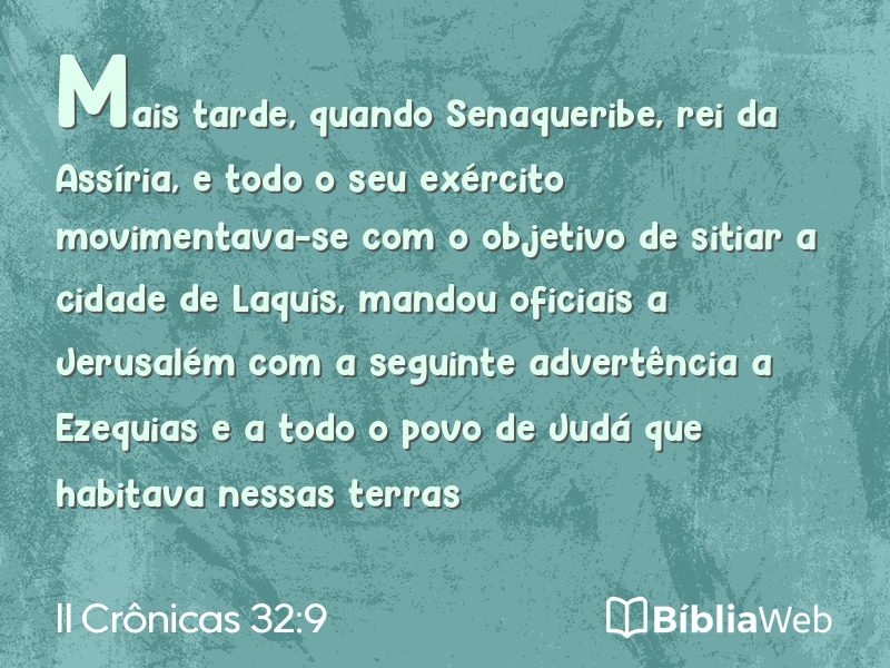 II Crônicas 32:9 em imagem para compartilhar