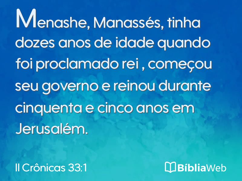 II Crônicas 33:1 em imagem para compartilhar