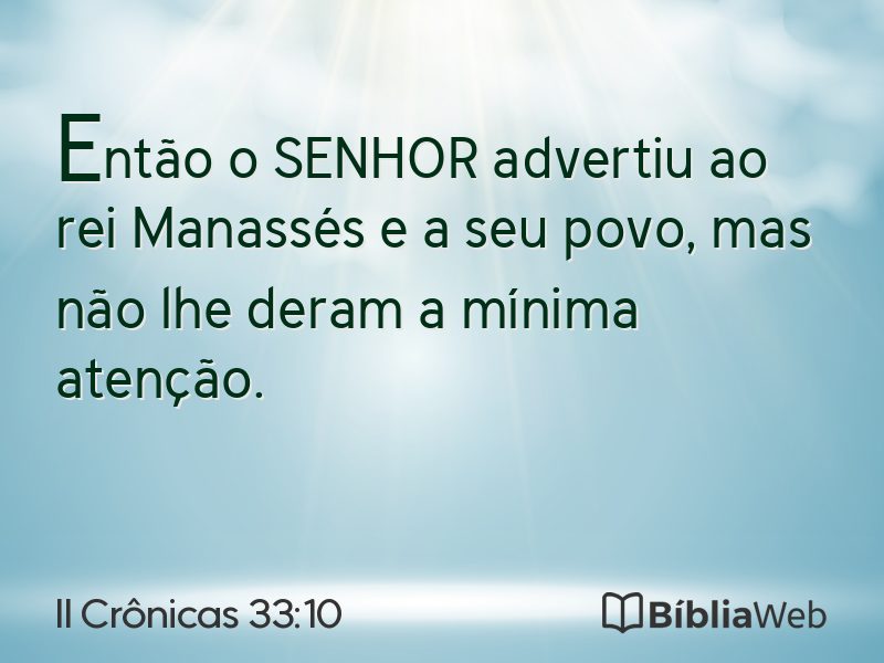 II Crônicas 33:10 em imagem para compartilhar