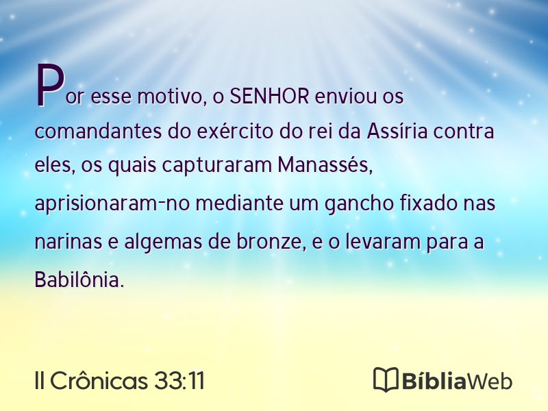 II Crônicas 33:11 em imagem para compartilhar