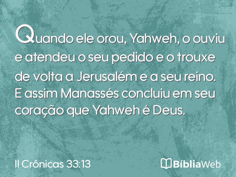 II Crônicas 33:13 em imagem para compartilhar