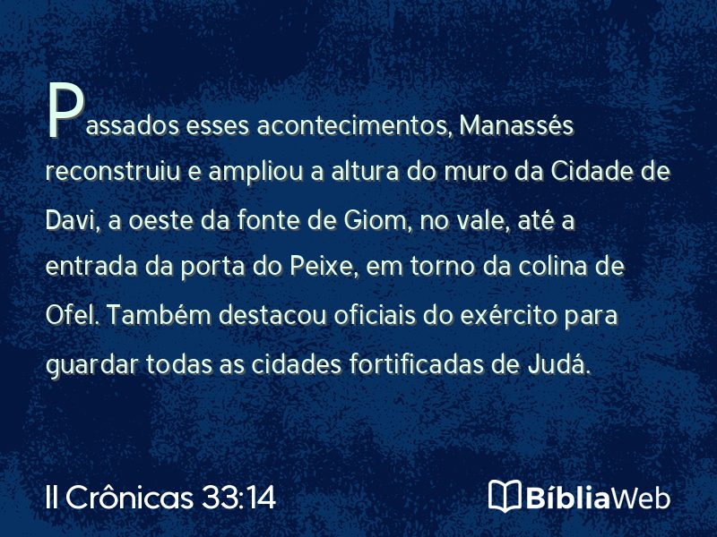 II Crônicas 33:14 em imagem para compartilhar