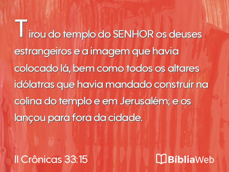 II Crônicas 33:15 em imagem para compartilhar