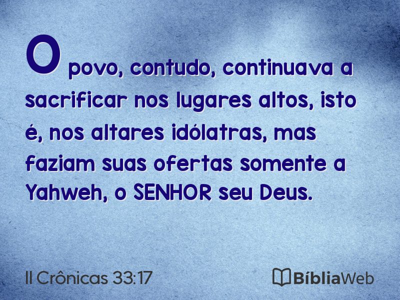II Crônicas 33:17 em imagem para compartilhar