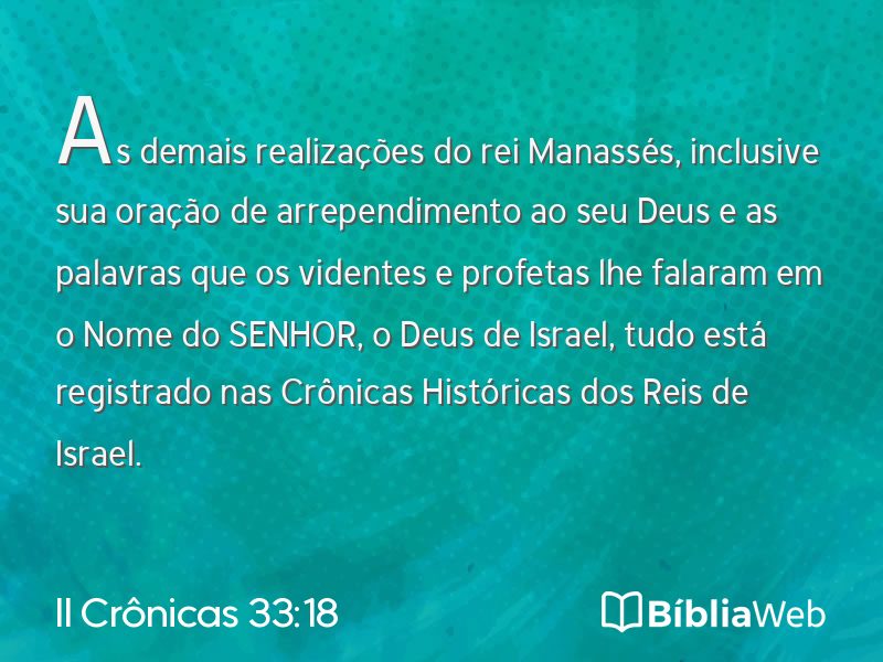 II Crônicas 33:18 em imagem para compartilhar