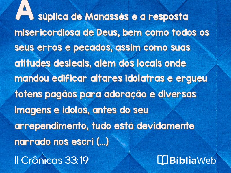 II Crônicas 33:19 em imagem para compartilhar