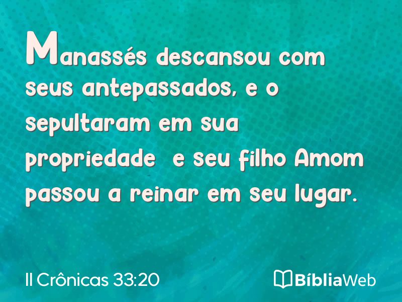 II Crônicas 33:20 em imagem para compartilhar