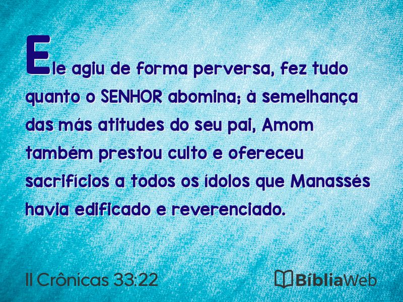 II Crônicas 33:22 em imagem para compartilhar