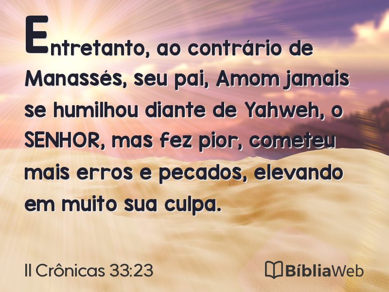 II Crônicas 33:23 em imagem para compartilhar