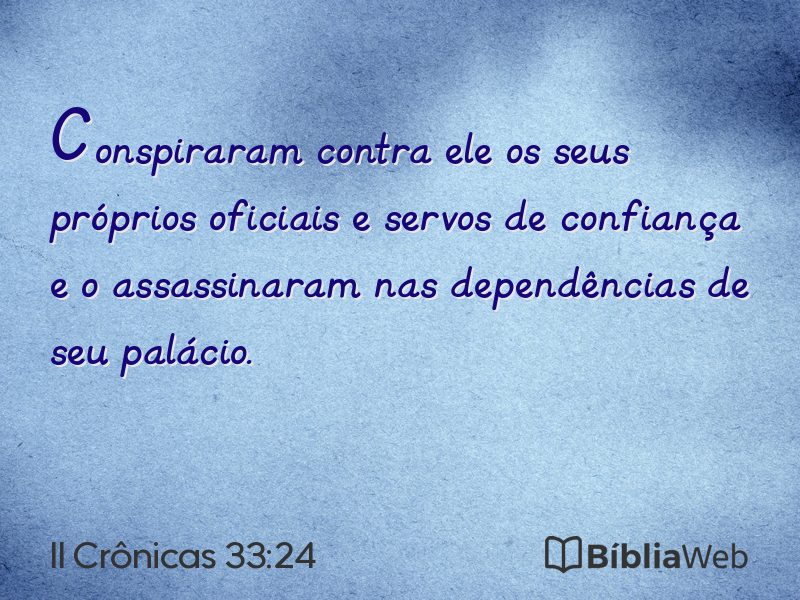 II Crônicas 33:24 em imagem para compartilhar