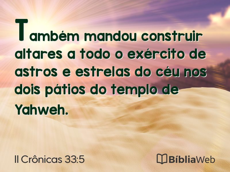 II Crônicas 33:5 em imagem para compartilhar
