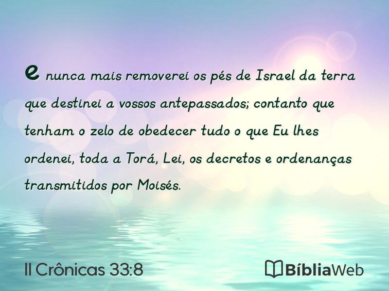 II Crônicas 33:8 em imagem para compartilhar