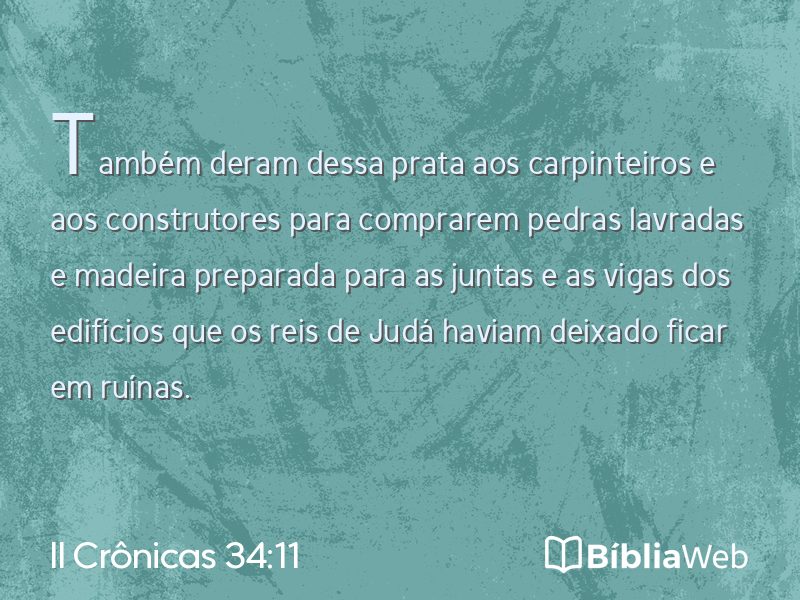 II Crônicas 34:11 em imagem para compartilhar