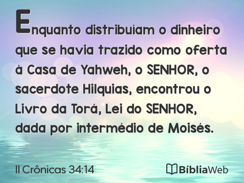 II Crônicas 34:14 em imagem para compartilhar