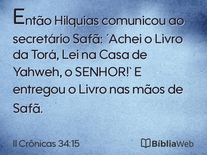 II Crônicas 34:15 em imagem para compartilhar
