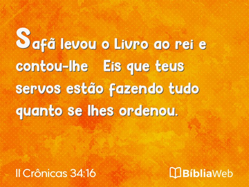 II Crônicas 34:16 em imagem para compartilhar