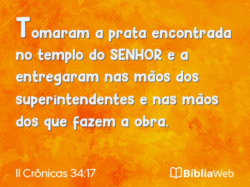 II Crônicas 34:17 em imagem para compartilhar