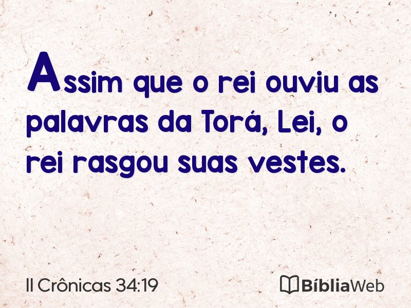 II Crônicas 34:19 em imagem para compartilhar
