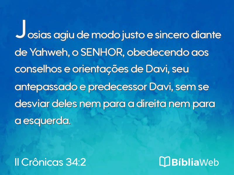 II Crônicas 34:2 em imagem para compartilhar