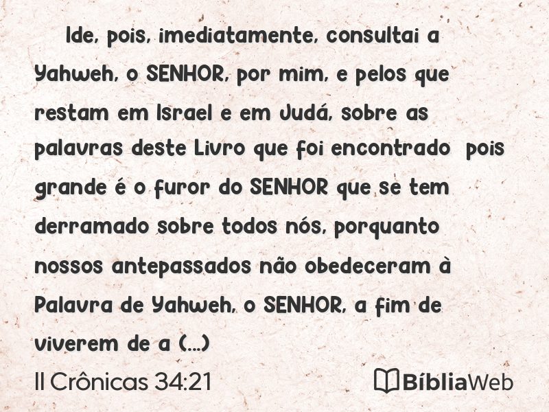 II Crônicas 34:21 em imagem para compartilhar