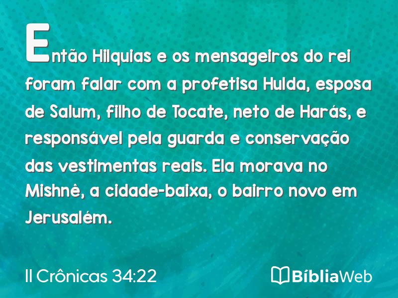 II Crônicas 34:22 em imagem para compartilhar